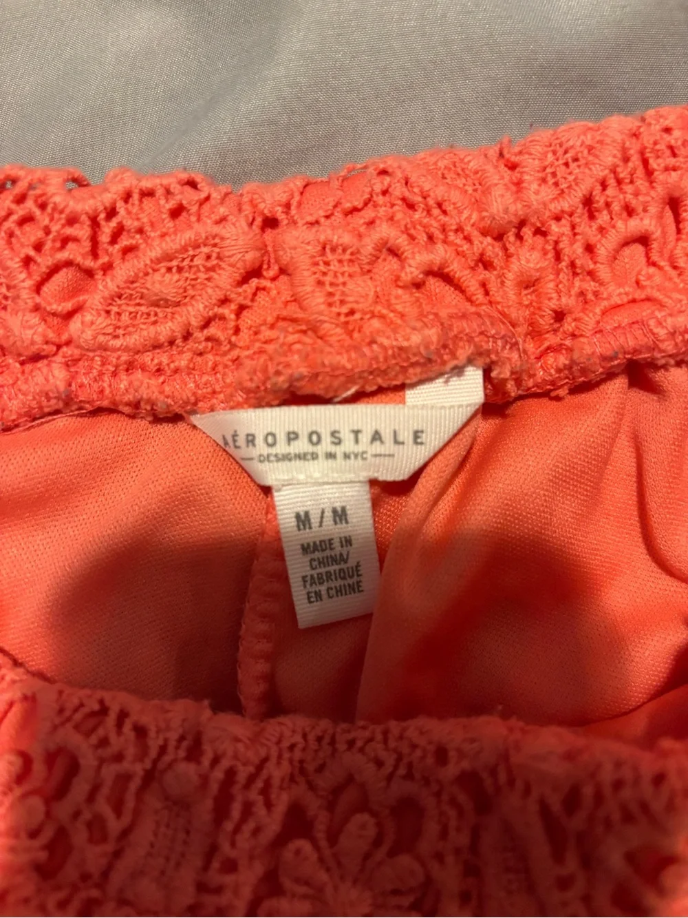 Aeropostale Coral Crochet High-Rise Shorts